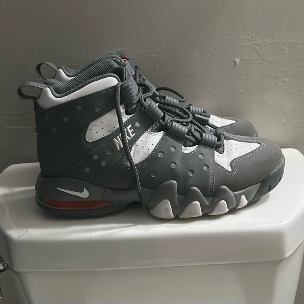 Nike Kids Gray and White High-Top Sneakers